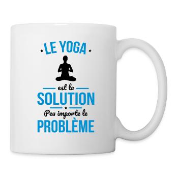 Le yoga est la solution peu importe le problème - Mug blanc - blanc - Droite