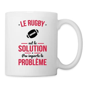 Le rugby est la solution peu importe le problème - Mug blanc - blanc - Droite