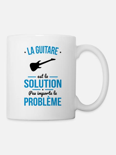 La guitare est la solution peu importe le problème - Mug blanc - blanc
