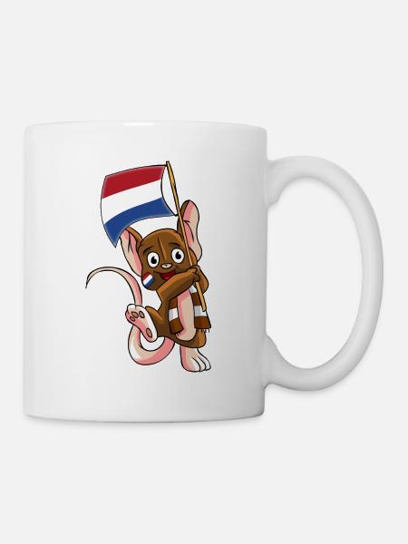 Holländer Fan Maus - Tasse - Weiß