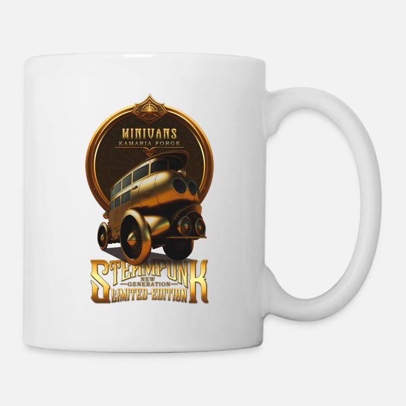 STEAMPUNK CLASSIC CAR VINTAGE RETRO MINIVANS - Mug blanc - blanc