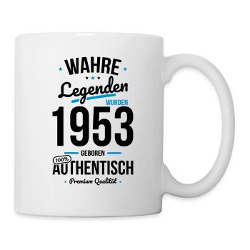70. Geburtstag - Legenden wurden 1953 - Tasse - Weiß - Rechts