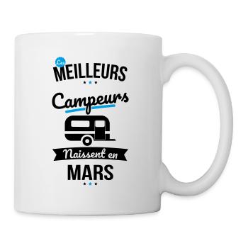 Les meilleurs campeurs naissent en Mars - Mug blanc - blanc - Droite