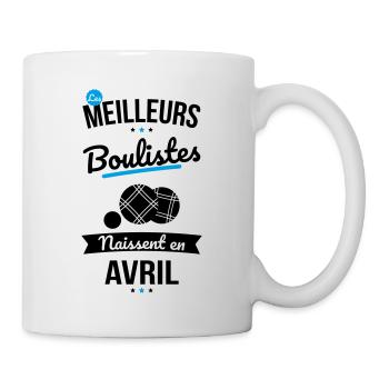 Les meilleurs boulistes naissent en Avril - Mug blanc - blanc - Droite