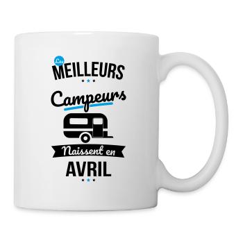 Les meilleurs campeurs naissent en Avril - Mug blanc - blanc - Droite
