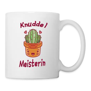 Kaktus Humor Knuddel Meisterin Geschenkidee - Tasse - Weiß - Rechts