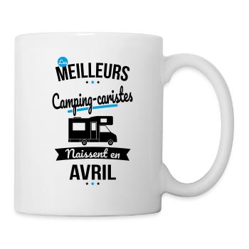 Les meilleurs camping-caristes naissent en Avril - Mug blanc - blanc - Droite