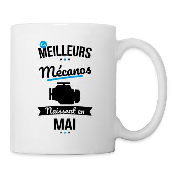 Les meilleurs mécanos naissent en Mai - Mug blanc - blanc - Droite
