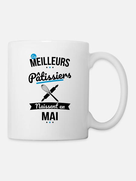 Les meilleurs pâtissiers naissent en Mai - Mug blanc - blanc
