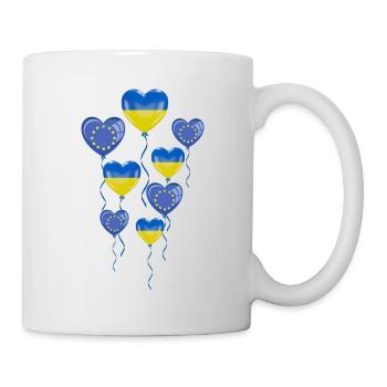 L’UE fait preuve de solidarité et de cœur envers l’Ukraine - Mug blanc - blanc - Droite