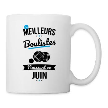 Les meilleurs boulistes naissent en Juin - Mug blanc - blanc - Droite