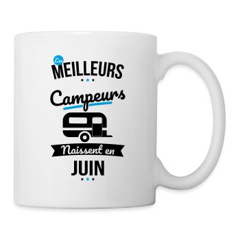 Les meilleurs campeurs naissent en Juin - Mug blanc - blanc - Droite