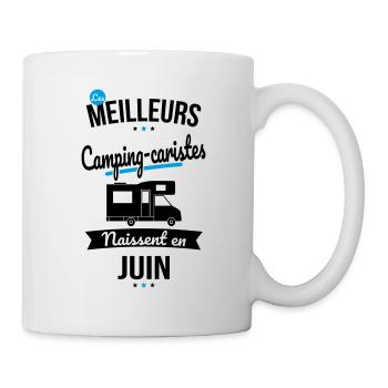 Les meilleurs camping-caristes naissent en Juin - Mug blanc - blanc - Droite