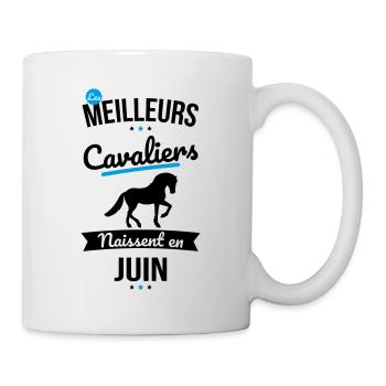 Les meilleurs cavaliers naissent en Juin - Mug blanc - blanc - Droite