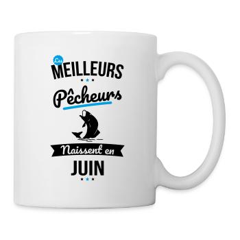 Les meilleurs pêcheurs naissent en Juin - Mug blanc - blanc - Droite