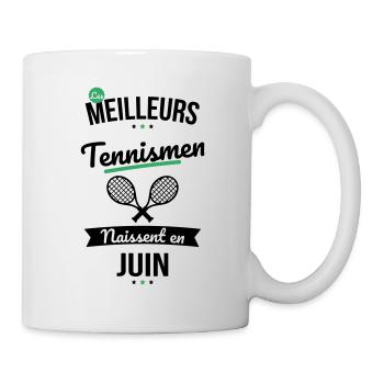 Les meilleurs tennismen naissent en Juin - Mug blanc - blanc - Droite