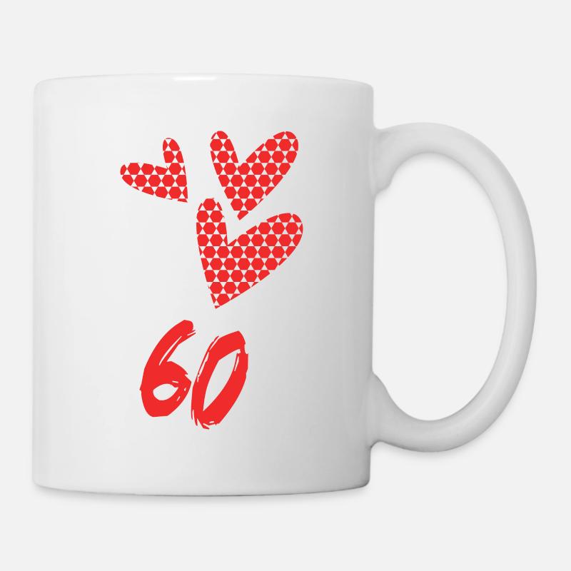 60. 60 ANS. 60e ANNIVERSAIRE. ANNIVERSAIRE 60 ANS. - Mug blanc - blanc