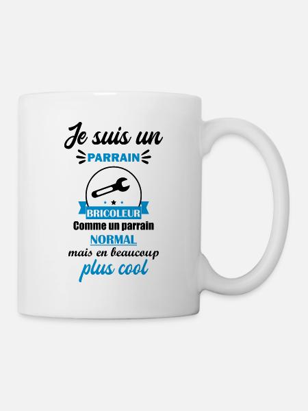 parrain bricoleur, cadeau parrain, bricolage - Mug blanc - blanc