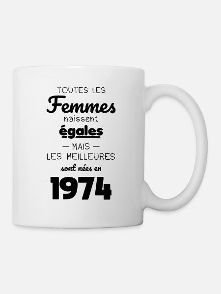 Anniversaire 50 ans - Meilleures sont nées en 1974 - Mug blanc - blanc
