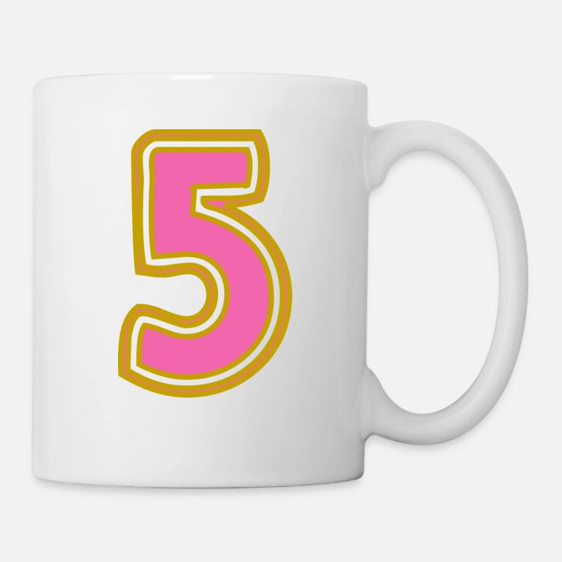 5. 5 ANS. 5e ANNIVERSAIRE. ANNIVERSAIRE 5 ANS - Mug blanc - blanc