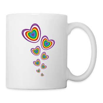 Regenbogen Herzen sehr wild und sehr lieb. - Tasse - Weiß - Rechts