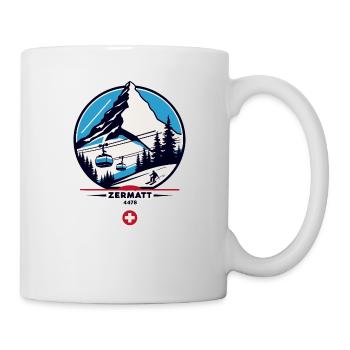 Zermatt 4478 - Skifahren am Matterhorn Schweiz - Tasse - Weiß - Rechts