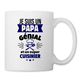 Papa génial super cuisinier,fête des pères - Mug blanc - blanc - Droite