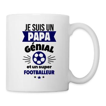 Papa génial & footballeur – idée fête des pères - Mug blanc - blanc - Droite