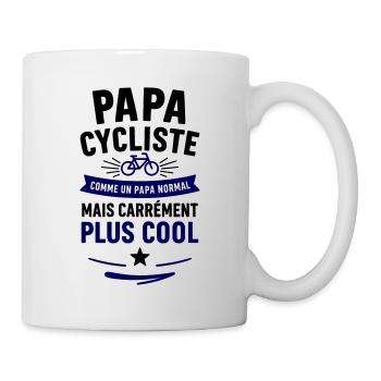 Papa cycliste – plus cool qu’un papa normal - Mug blanc - blanc - Droite