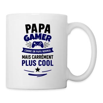 Papa gamer – plus cool qu’un papa normal - Mug blanc - blanc - Droite