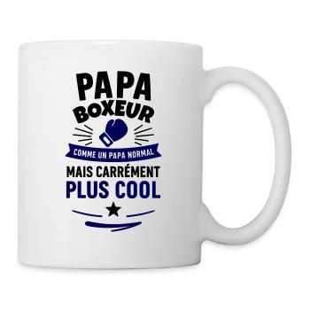 T-shirt Papa boxeur – Cadeau fête des pères - Mug blanc - blanc - Droite