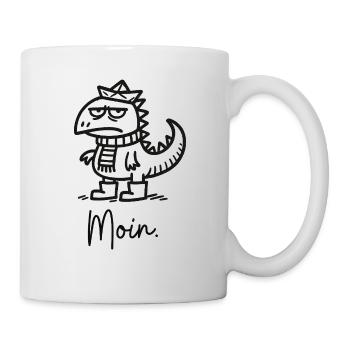 Moin Dino schlecht gelaunt - Tasse - Weiß - Rechts