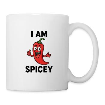 Verspieltes Chili Paprika Cartoon Design - Tasse - Weiß - Rechts
