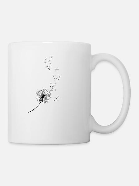 PUSTEBLUME, Pusteblume, Löwenzahn, Wind - Tasse - Weiß