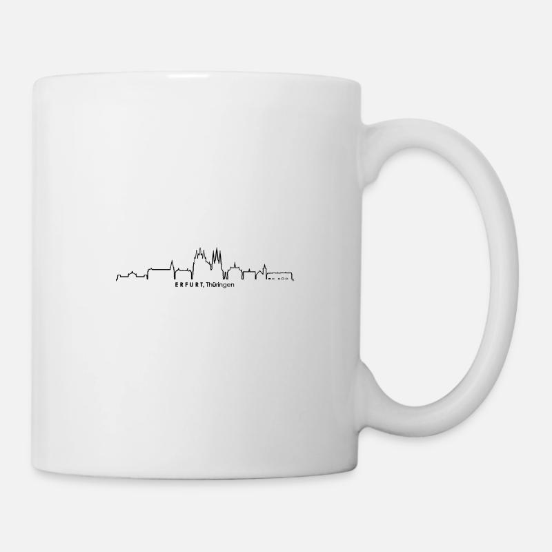 Erfurt Thüringen SKYLINE Stadt Silhouette - Tasse - Weiß