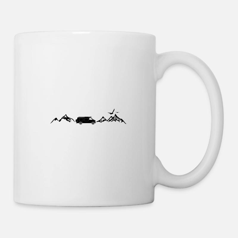 CAMPER BUS RV voiture montagnes - Mug blanc - blanc