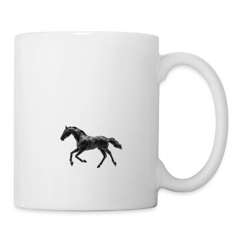 Black Horse Low Poly Logo Art Design Black - Mug - white - Right