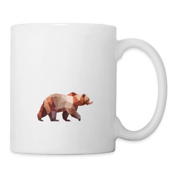 Brown Bear | Low Poly Art Logo Design - Mug - white - Right