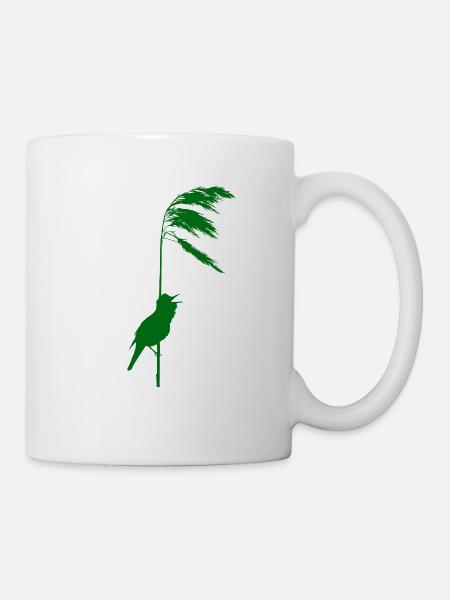 Schilfrohrsänger grün - Tasse - Weiß