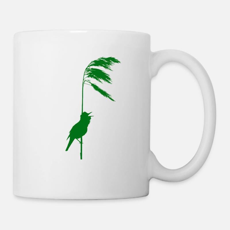 Schilfrohrsänger grün - Tasse - Weiß