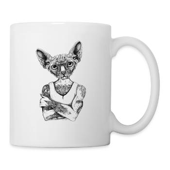 Sphynx Katze - Tasse - Weiß - Rechts