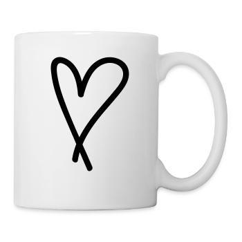Coeur, cadeau d'amour - Mug blanc - blanc - Droite