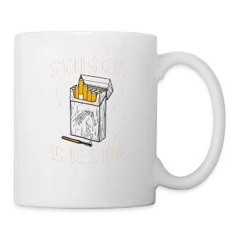 Smoking kills so does love I Rauchen tötet - Tasse - Weiß - Rechts