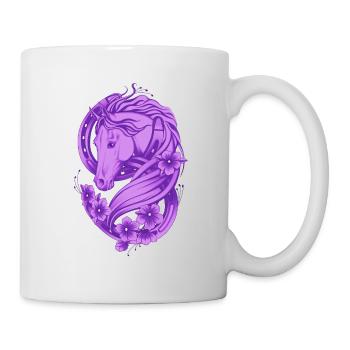 Lucky Horse Shoe and Flowers - Mug - white - Right