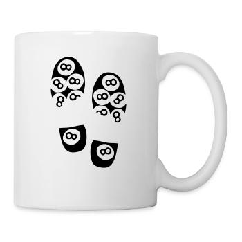 Fußabdruck Billard Schuh Fußabdruck - Tasse - Weiß - Rechts