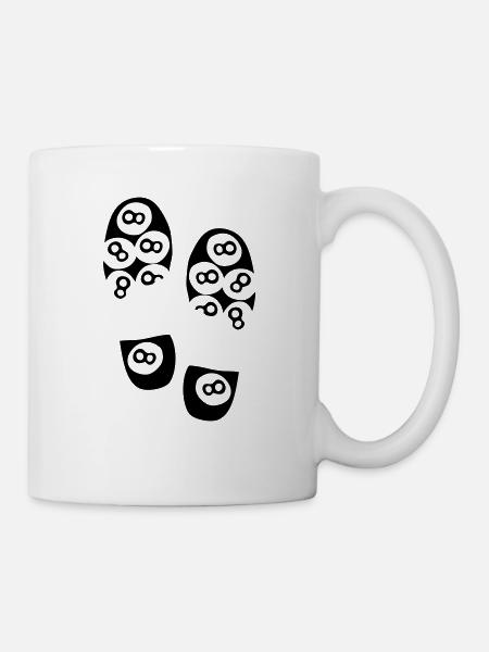 Fußabdruck Billard Schuh Fußabdruck - Tasse - Weiß