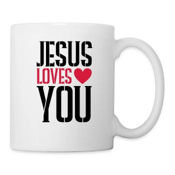 Jesus liebt dich herz - Tasse - Weiß - Rechts
