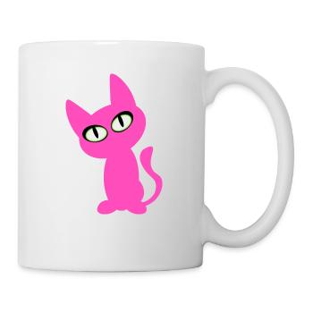 t-shirt chat rose rose gueule de bois chat chats rose - Mug blanc - blanc - Droite