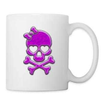 Crâne de dame rose | Crâne crâne - Mug blanc - blanc - Droite