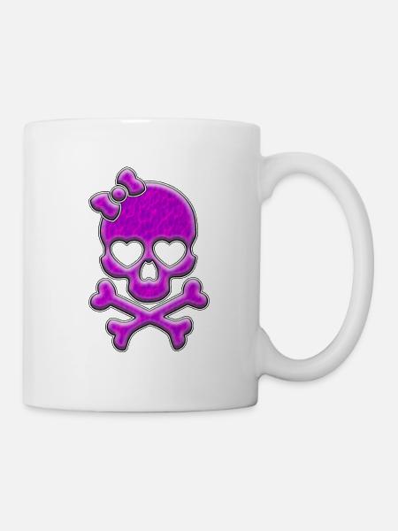 Pink Lady Skull | Schädel Totenkopf - Tasse - Weiß